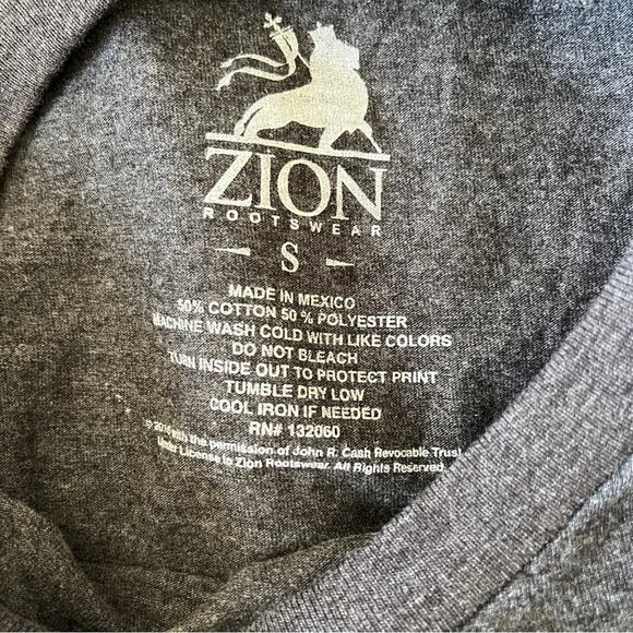 Johnny Cash charcoal heather grey short sleeve band tee size small - Picture 3 of 6